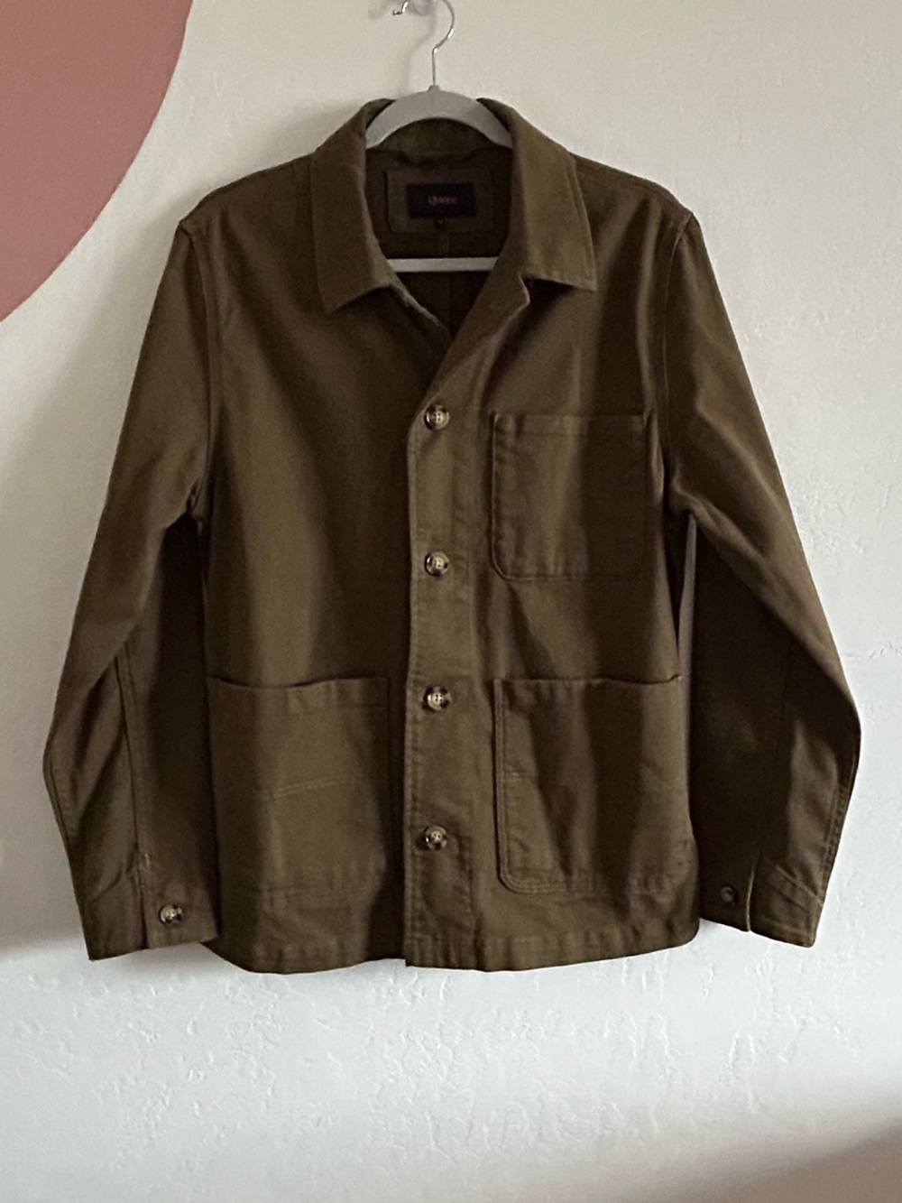Quince Men's Organic Comfort Stretch Chore Jacket Military Olive Size M Utility